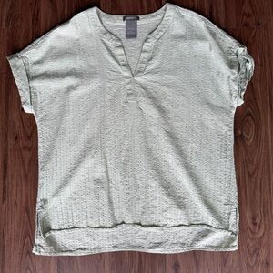Matty M Sage Green Textured Short Sleeve Top